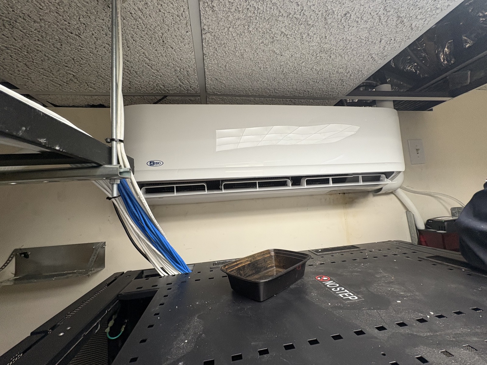 Ductless mini-split system installed on a wall